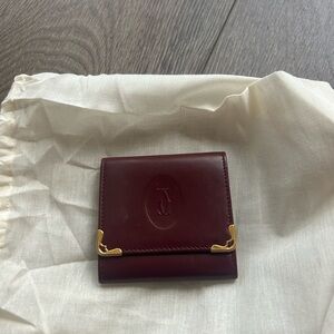 Cartier Burgundy Wallet with Gold Accents